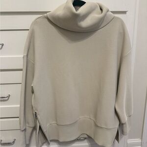 Varley Soft Beige Cowl Neck Sweater